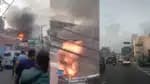 Bombeiros lutam para controlar incêndio em galpão no Centro de SP